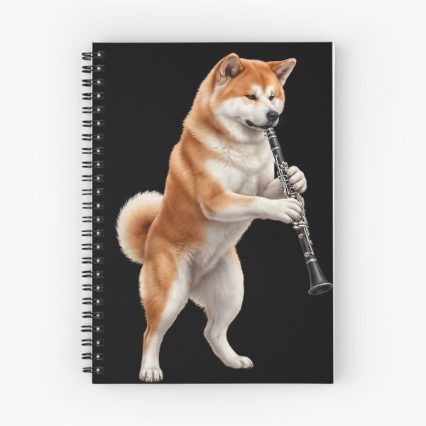 Item preview, Akita Playing Clarinet Player Clarinetist Dog Lover designed and sold by TerryConnells.