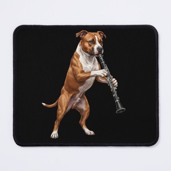Item preview, American Staffordshire Terrier Playing Clarinet Player Clarinetist Dog Lover designed and sold by TerryConnells.