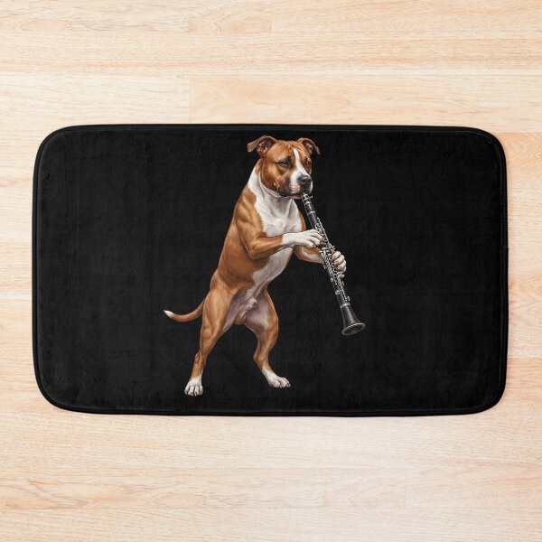 Item preview, American Staffordshire Terrier Playing Clarinet Player Clarinetist Dog Lover designed and sold by TerryConnells.