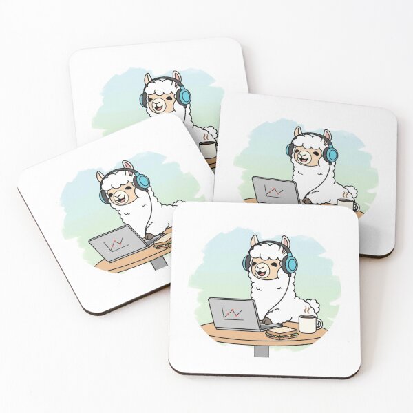 Item preview, Cute Alpaca Working on Laptop – Kawaii Work From Home Animal Sticker designed and sold by MongOficial.