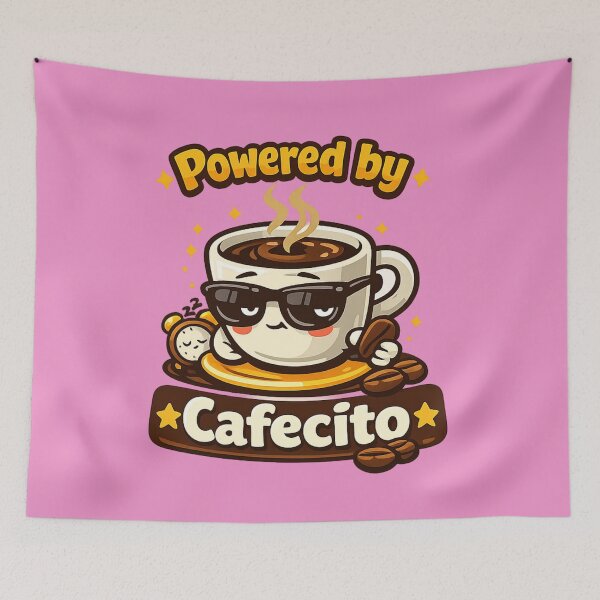 Item preview, Powered by Cafecito Funny Latino Coffee Humor Spanish Coffee Lover Design designed and sold by tempotats.
