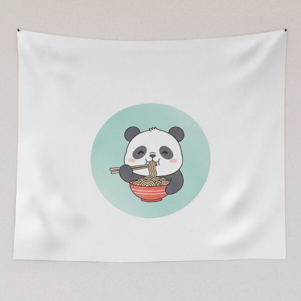 Item preview, Cute Panda Eating Ramen – Kawaii Food Lover Animal Sticker designed and sold by MongOficial.