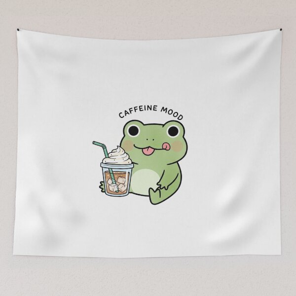 Item preview, Cute Frog Coffee Sticker – Funny Caffeine Mood Kawaii Animal designed and sold by MongOficial.