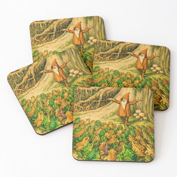 Item preview, Frog Concert Art Nouveau Illustration Forest Gnome Addressing Frogs for Vintage Fantasy Art Lovers designed and sold by RickE.