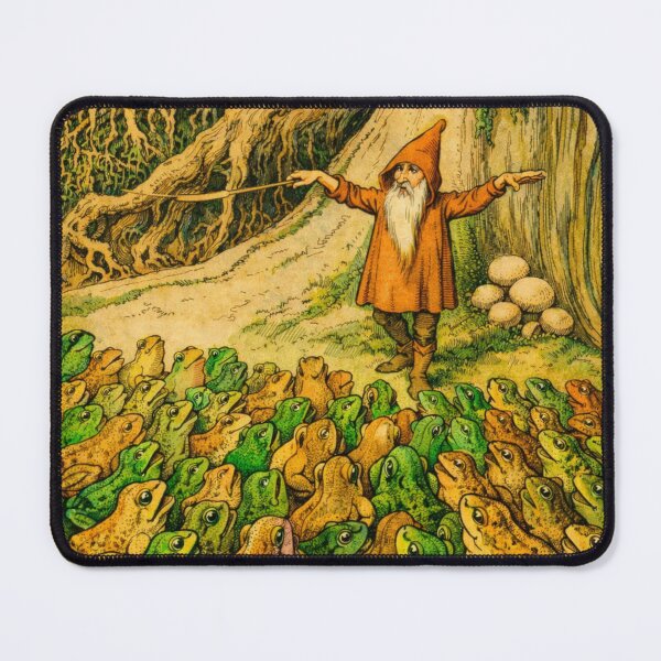 Item preview, Frog Concert Art Nouveau Illustration Forest Gnome Addressing Frogs for Vintage Fantasy Art Lovers designed and sold by RickE.