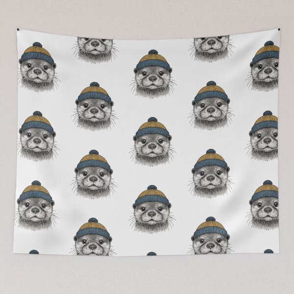 Item preview, Stylish Otter in Beanie Hat designed and sold by SOUFIANE1991.