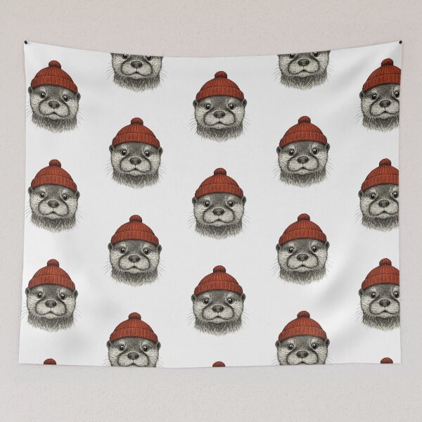 Item preview,  Stylish Otter in Red Beanie Hat designed and sold by SOUFIANE1991.