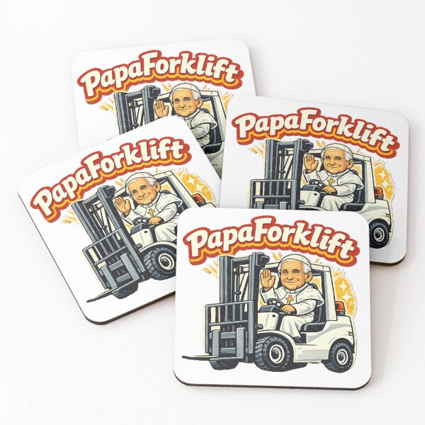 Item preview, PapaForklift – Friendly Pope in White Forklift designed and sold by RetroNibylander.