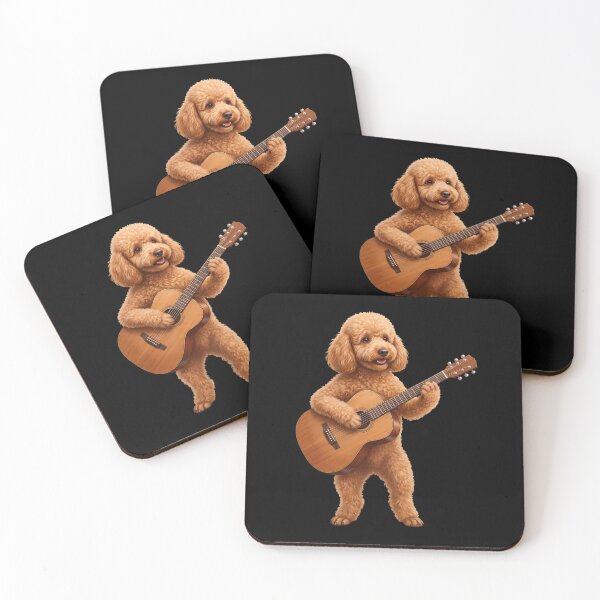 Item preview, Poodle Playing Acoustic Guitar Player Guitarist Dog Lover designed and sold by DoodleTortle.