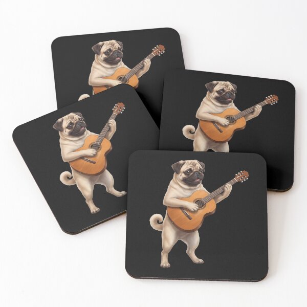 Item preview, Pug Playing Acoustic Guitar Player Guitarist Dog Lover designed and sold by DoodleTortle.