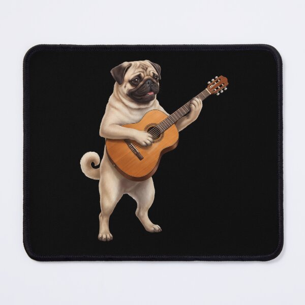 Item preview, Pug Playing Acoustic Guitar Player Guitarist Dog Lover designed and sold by DoodleTortle.