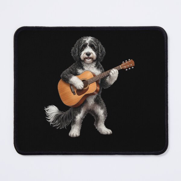 Item preview, Portuguese Water Dog Playing Acoustic Guitar Player Guitarist Dog Lover designed and sold by DoodleTortle.