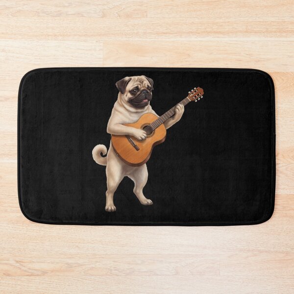 Item preview, Pug Playing Acoustic Guitar Player Guitarist Dog Lover designed and sold by DoodleTortle.