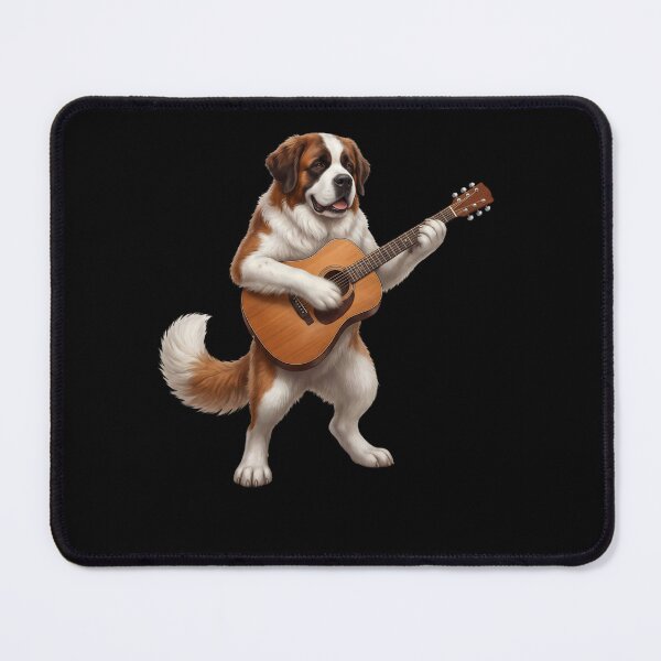 Item preview, Saint Bernard Playing Acoustic Guitar Player Guitarist Dog Lover designed and sold by DoodleTortle.