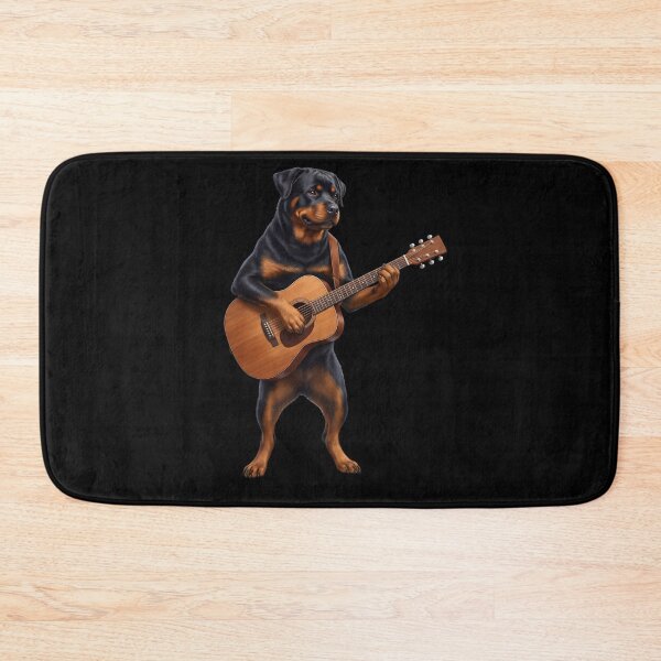 Item preview, Rottweiler Playing Acoustic Guitar Player Guitarist Dog Lover designed and sold by DoodleTortle.