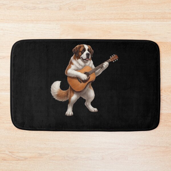 Item preview, Saint Bernard Playing Acoustic Guitar Player Guitarist Dog Lover designed and sold by DoodleTortle.