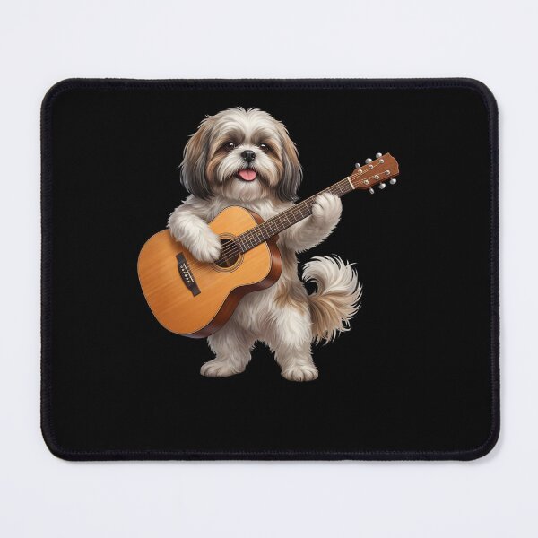Item preview, Shih Tzu Playing Acoustic Guitar Player Guitarist Dog Lover designed and sold by DoodleTortle.
