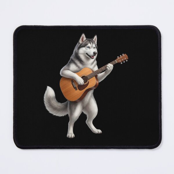 Item preview, Siberian Husky Playing Acoustic Guitar Player Guitarist Dog Lover designed and sold by DoodleTortle.