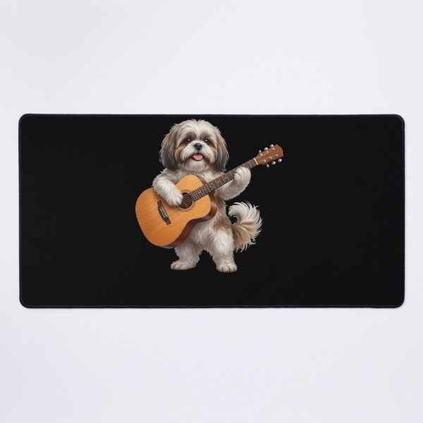 Item preview, Shih Tzu Playing Acoustic Guitar Player Guitarist Dog Lover designed and sold by DoodleTortle.