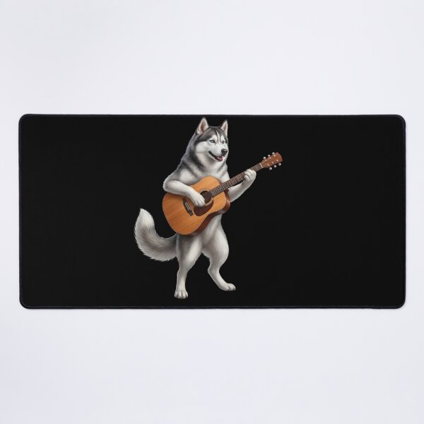 Item preview, Siberian Husky Playing Acoustic Guitar Player Guitarist Dog Lover designed and sold by DoodleTortle.