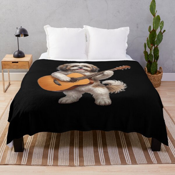 Item preview, Shih Tzu Playing Acoustic Guitar Player Guitarist Dog Lover designed and sold by DoodleTortle.