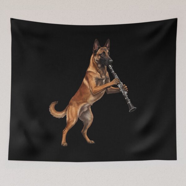 Item preview, Belgian Malinois Playing Clarinet Player Clarinetist Dog Lover designed and sold by TerryConnells.