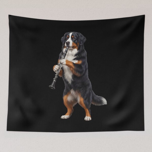 Item preview, Bernese Mountain Dog Playing Clarinet Player Clarinetist Dog Lover designed and sold by TerryConnells.