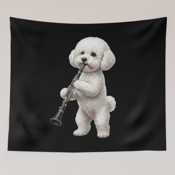 Item preview, Bichon Frise Playing Clarinet Player Clarinetist Dog Lover designed and sold by TerryConnells.
