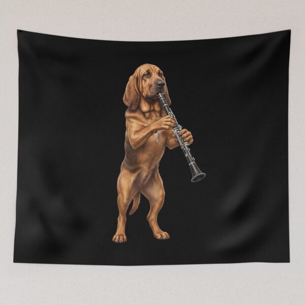 Item preview, Bloodhound Playing Clarinet Player Clarinetist Dog Lover designed and sold by TerryConnells.