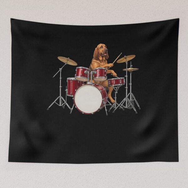 Item preview, Bloodhound Playing Drum Kit Drummer Dog Lover designed and sold by TerryConnells.