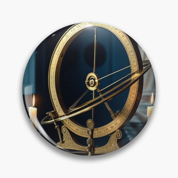 Item preview, Brass Astrolabe in Candlelight — Vintage Astronomy Dark Academia Print designed and sold by semenol.