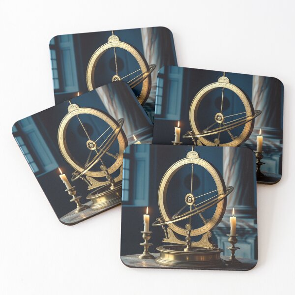 Item preview, Brass Astrolabe in Candlelight — Vintage Astronomy Dark Academia Print designed and sold by semenol.
