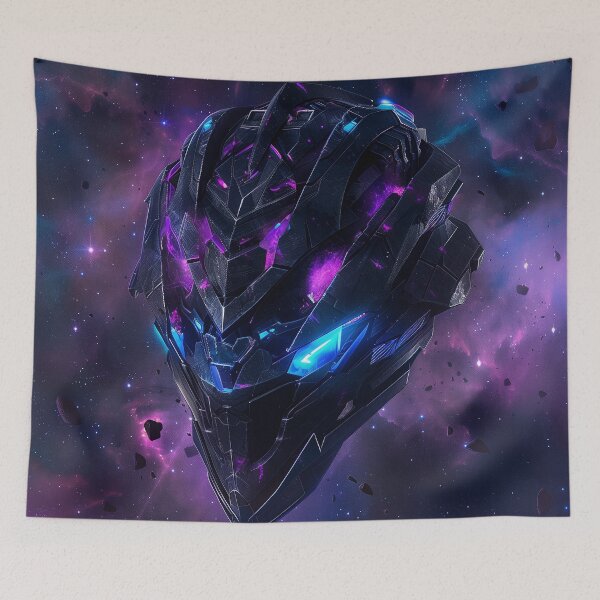 Item preview, Futuristic Helmet - Cosmic Artwork designed and sold by QuantumDrift.