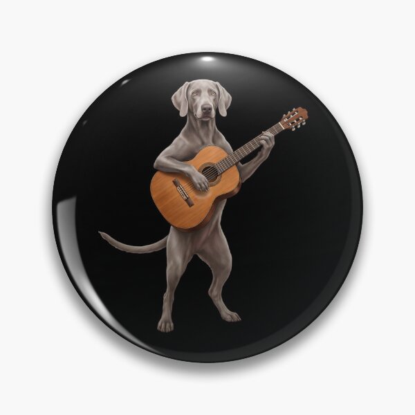 Item preview, Weimaraner Playing Acoustic Guitar Player Guitarist Dog Lover designed and sold by DoodleTortle.