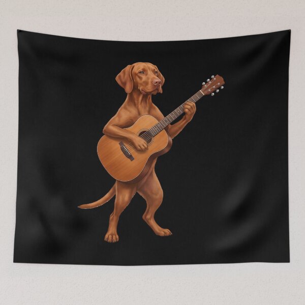 Item preview, Vizsla Playing Acoustic Guitar Player Guitarist Dog Lover designed and sold by DoodleTortle.