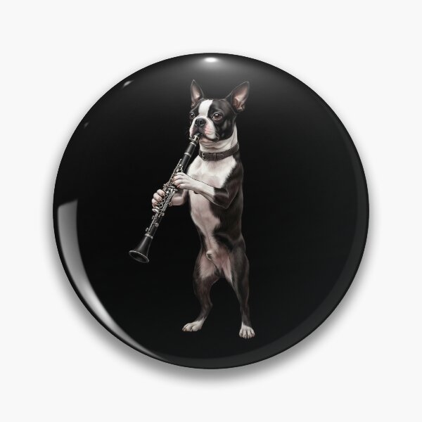 Item preview, Boston Terrier Playing Clarinet Player Clarinetist Dog Lover designed and sold by TerryConnells.
