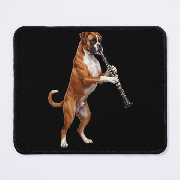 Item preview, Boxer Dog Playing Clarinet Player Clarinetist Dog Lover designed and sold by TerryConnells.