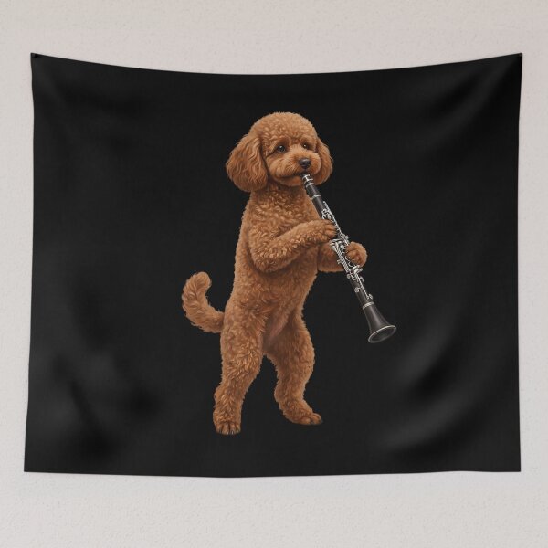 Item preview, Brown Poodle Playing Clarinet Player Clarinetist Dog Lover designed and sold by TerryConnells.