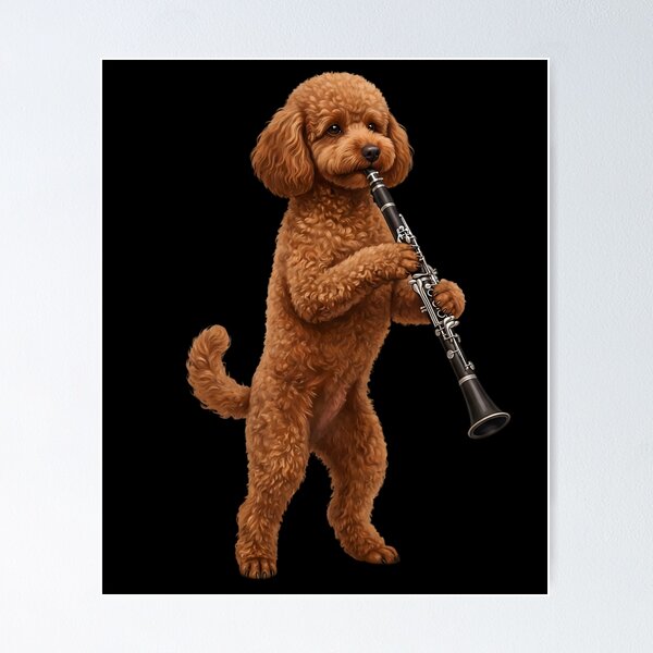 Item preview, Brown Poodle Playing Clarinet Player Clarinetist Dog Lover designed and sold by TerryConnells.