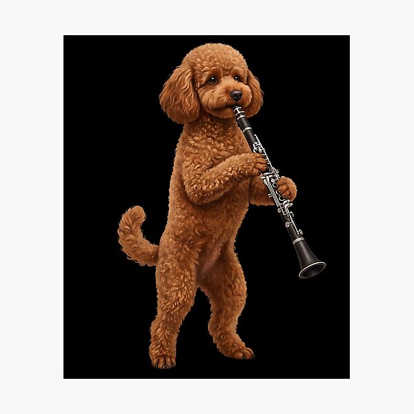Item preview, Brown Poodle Playing Clarinet Player Clarinetist Dog Lover designed and sold by TerryConnells.