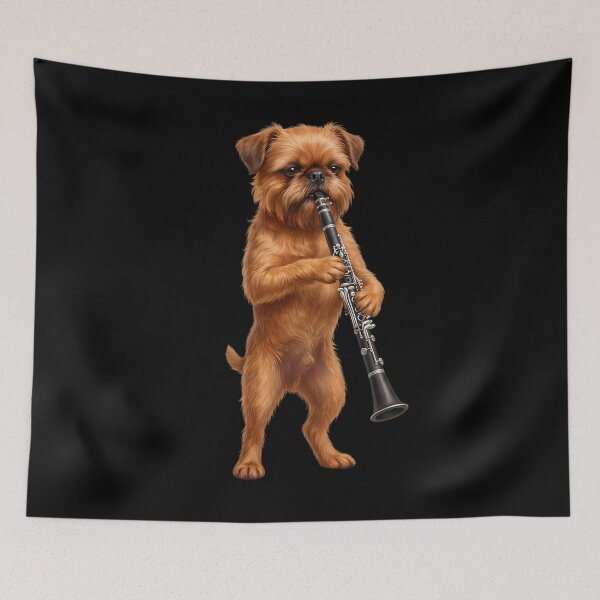 Item preview, Brussels Griffon Playing Clarinet Player Clarinetist Dog Lover designed and sold by TerryConnells.