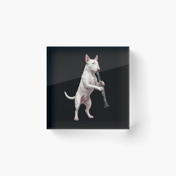 Item preview, Bull Terrier Playing Clarinet Player Clarinetist Dog Lover designed and sold by TerryConnells.