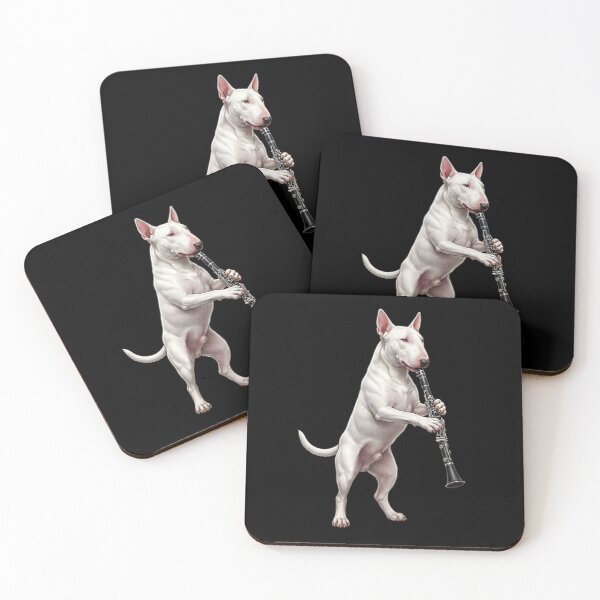 Item preview, Bull Terrier Playing Clarinet Player Clarinetist Dog Lover designed and sold by TerryConnells.
