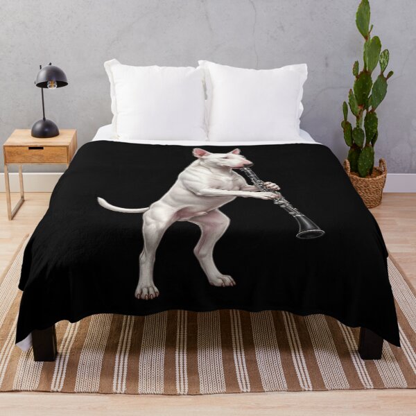 Item preview, Bull Terrier Playing Clarinet Player Clarinetist Dog Lover designed and sold by TerryConnells.
