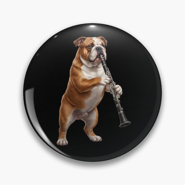 Item preview, Bulldog Playing Clarinet Player Clarinetist Dog Lover designed and sold by TerryConnells.