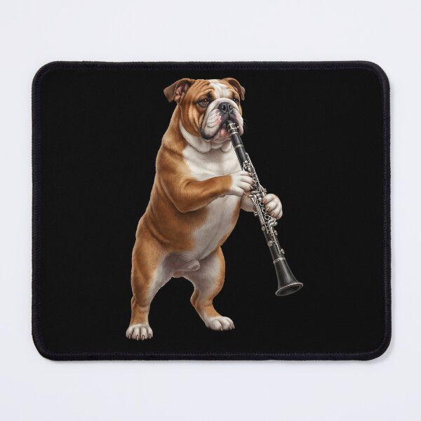 Item preview, Bulldog Playing Clarinet Player Clarinetist Dog Lover designed and sold by TerryConnells.