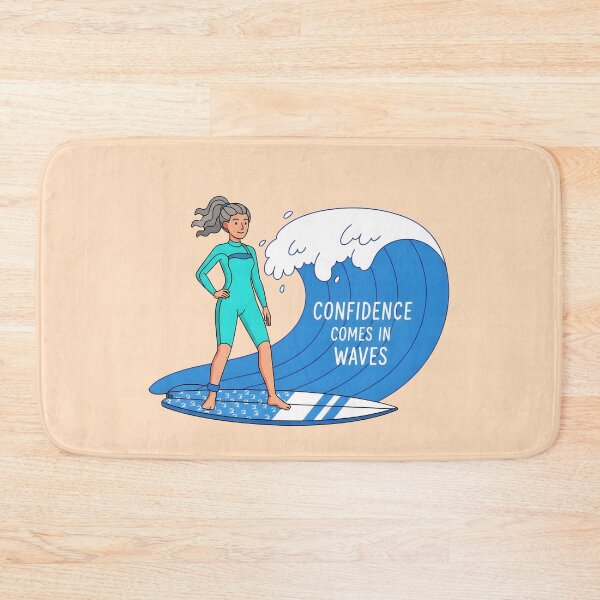 Item preview, Confidence Comes in Waves – Surfer Girl Riding a Big Wave designed and sold by Sea Gem.