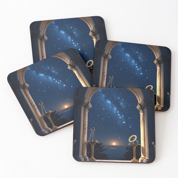 Item preview, Classical Arch Framing the Night Sky — Dark Romantic Observatory Print designed and sold by semenol.