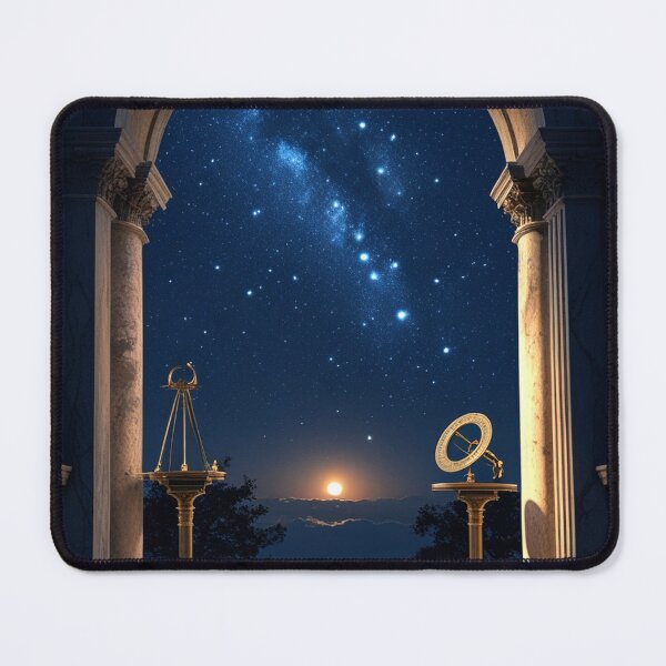 Item preview, Classical Arch Framing the Night Sky — Dark Romantic Observatory Print designed and sold by semenol.