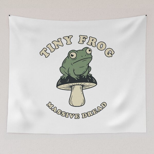 Item preview, Tiny Frog Massive Dread Funny Anxiety Meme Frog designed and sold by Akio Saiko.